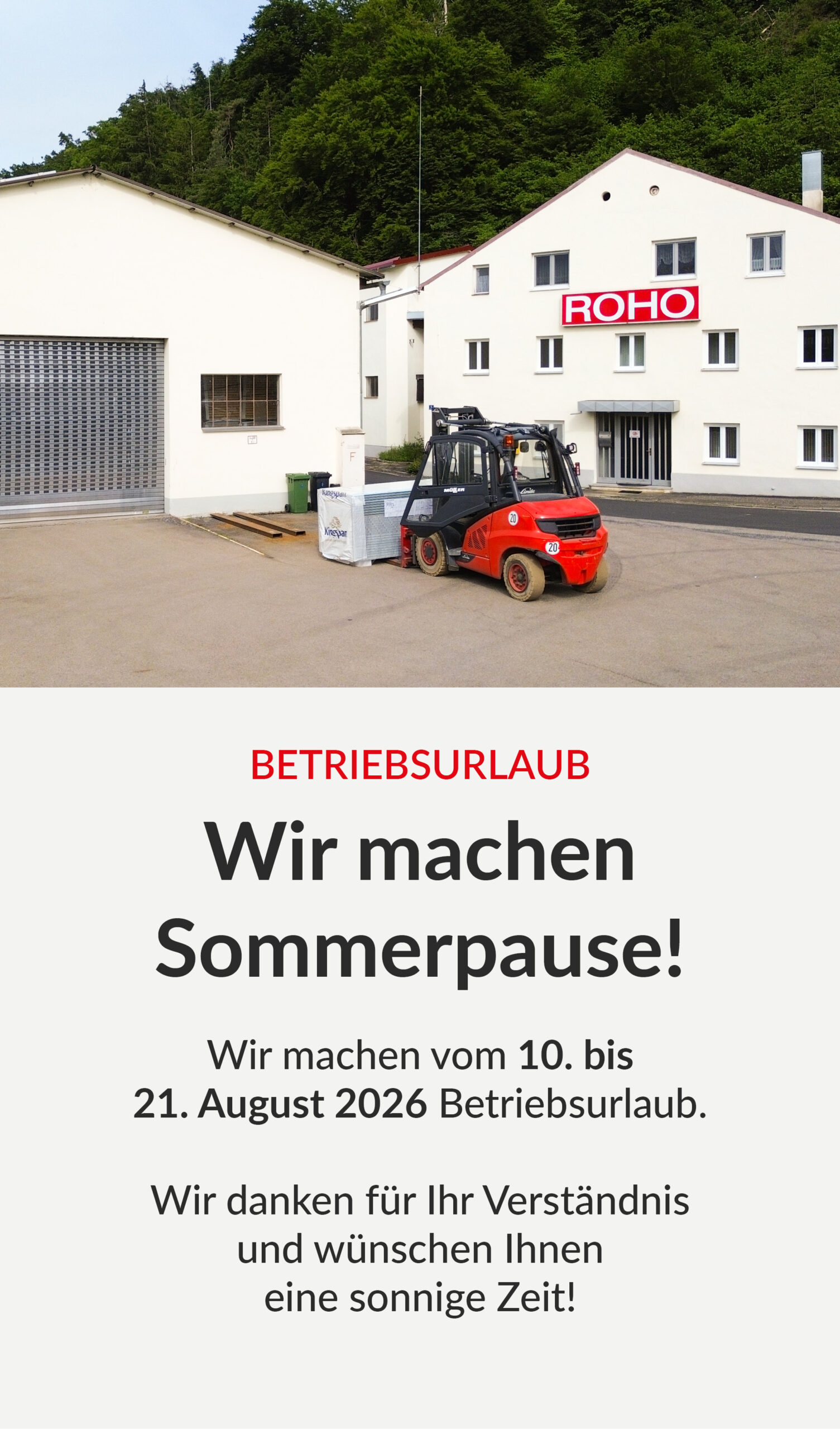Popup ROHO 500x850px Betriebsurlaub Sommer 2026 mobil